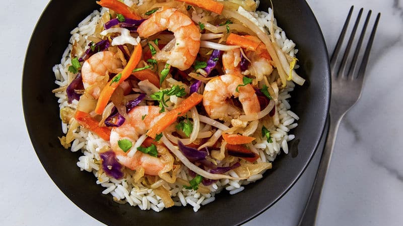 easy shrimp stir-fry for one