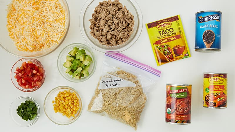 Cheesy Enchilada Quina Casserole Ingredients