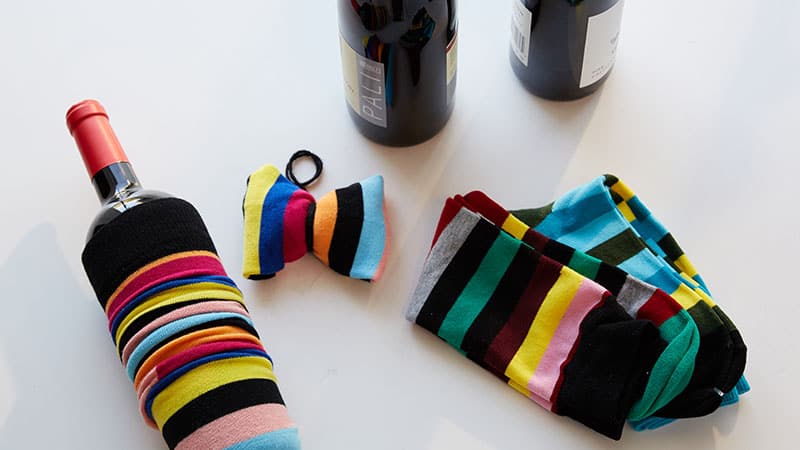 Wine bottles and socks