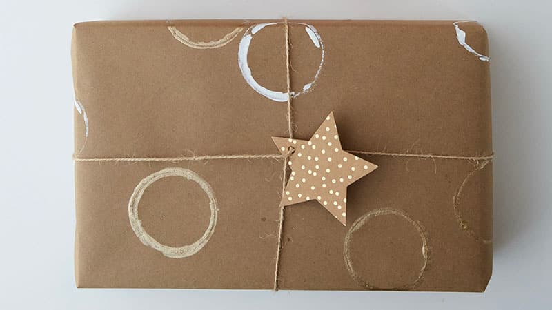 Stamped wrapping paper