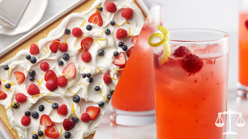 Lemon Ricotta Sheet-Pan Pancake + Fresh Raspberry Vodka Lemonade