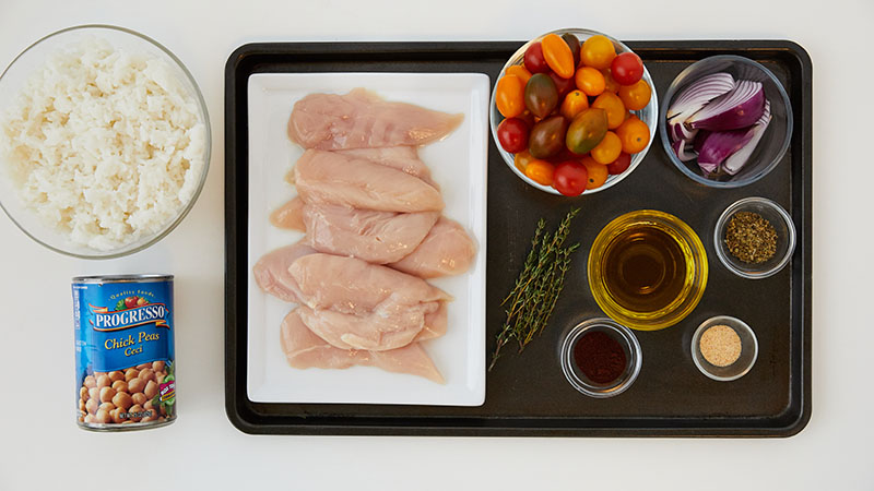 Sheet Pan Chicken with Cherry Tomatoes