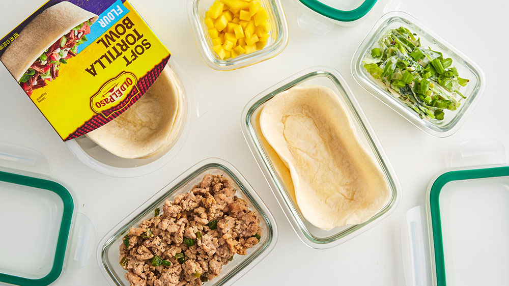 taco bowl prep ingredients