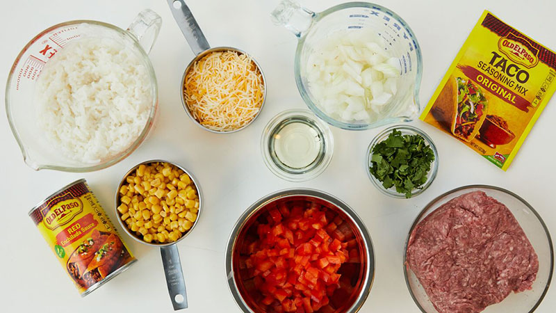 Prep for Tex-Mex Beef and Rice Skillet
