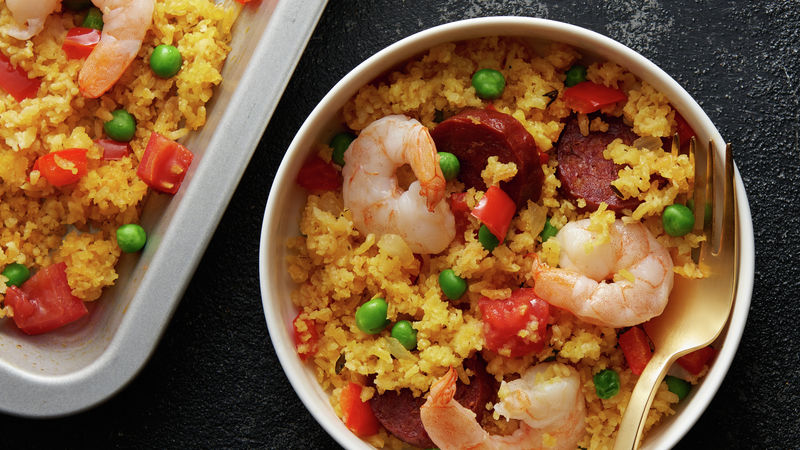 Sheet-Pan Paella with Shrimp and Chorizo