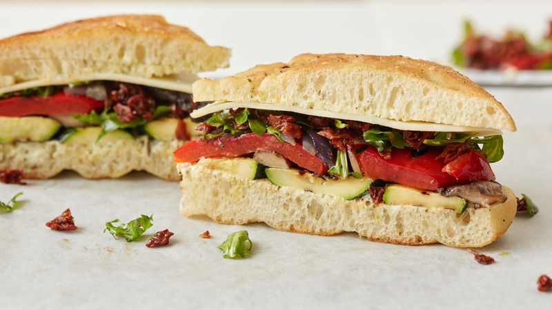Grilled Vegetable Focaccia Sandwiches
