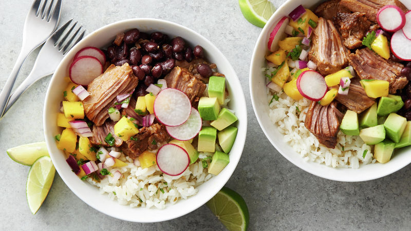 Slow Cooker Pork Rice Bowls
