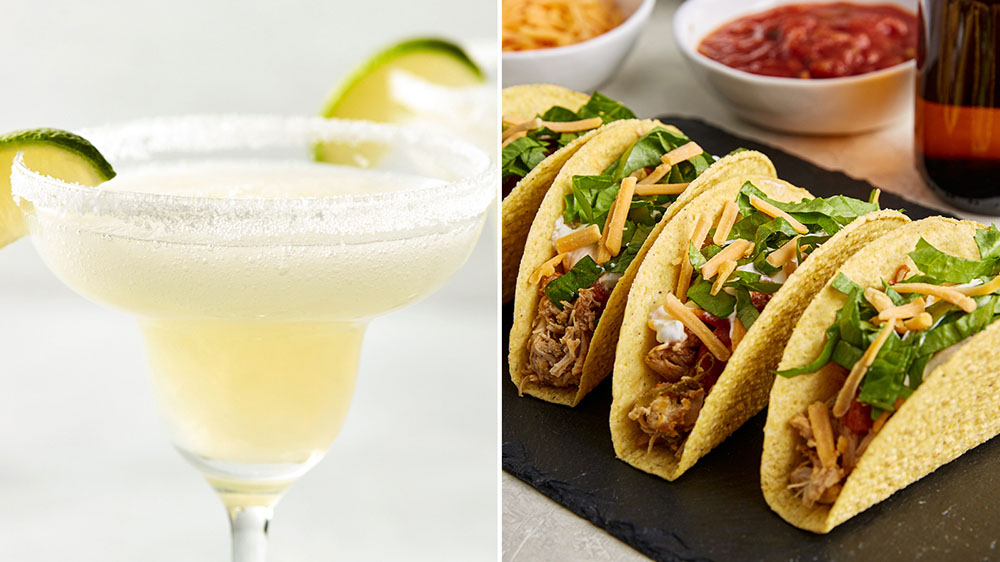 margarita and slow cooker beer chicken tacos