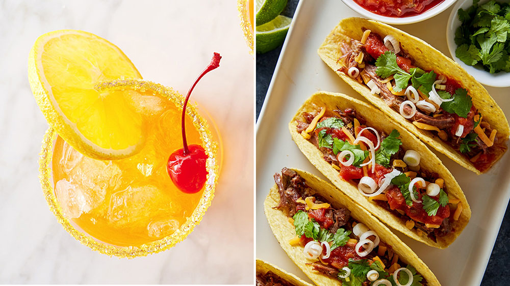orange creamsicle shirley temple and slow cooker beef shredded tacos