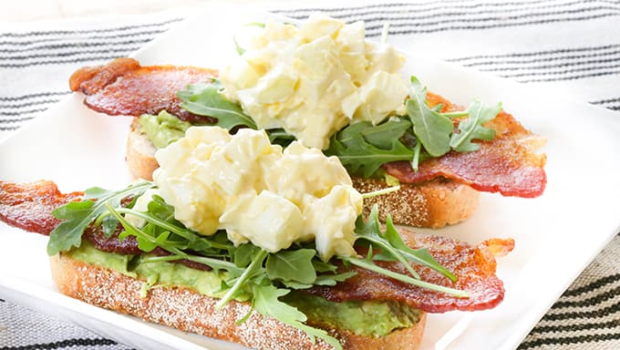 Egg Salad, Bacon and Avocado Toast