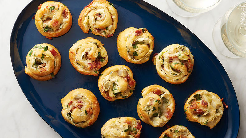 Bacon Spinach and Artichoke Pinwheels