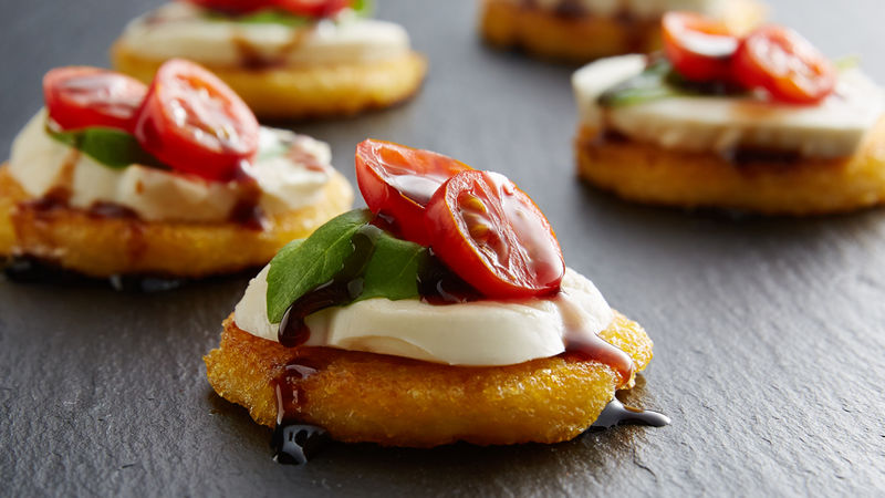 caprese polenta bites