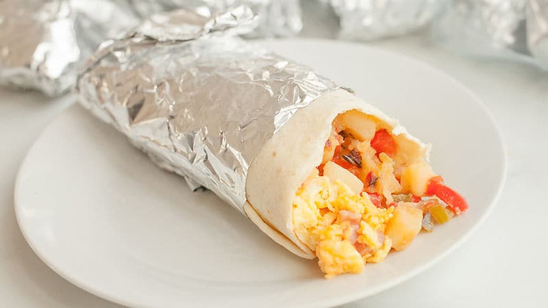 Denver Omelet Breakfast Burritos