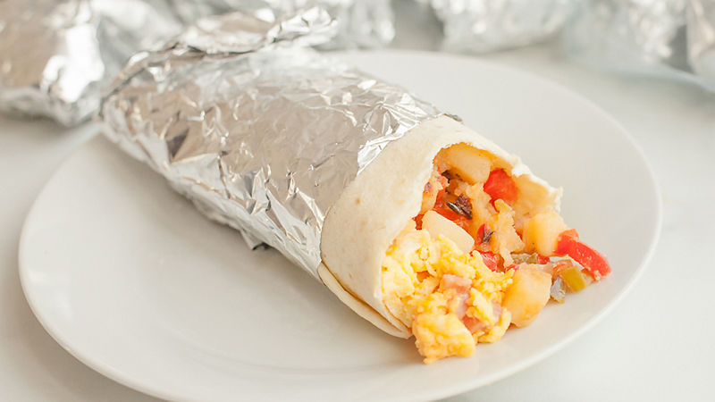 Freezer Friendly Denver Omelet Breakfast Burritos