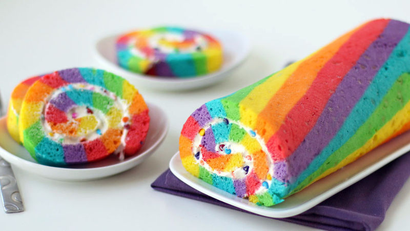 Rainbow Cake Roll