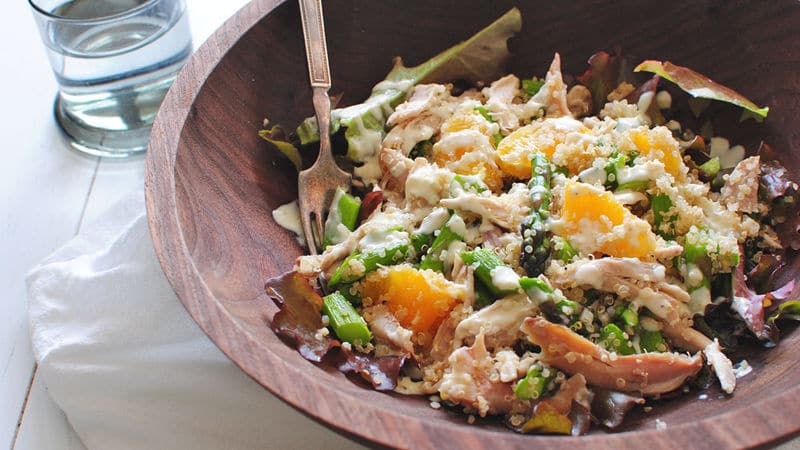 chicken asparagus tangerine quinoa salad