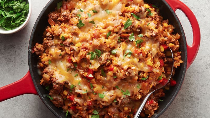 Tex-Mex Beef and Rice Skillet