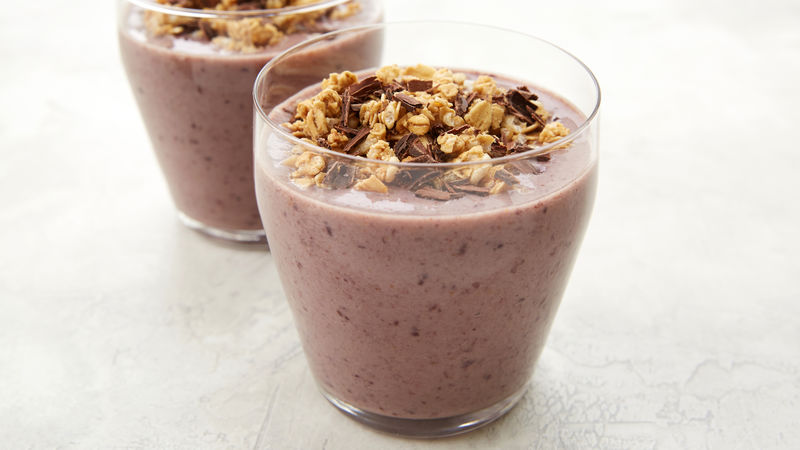 cherry almond granola smoothies