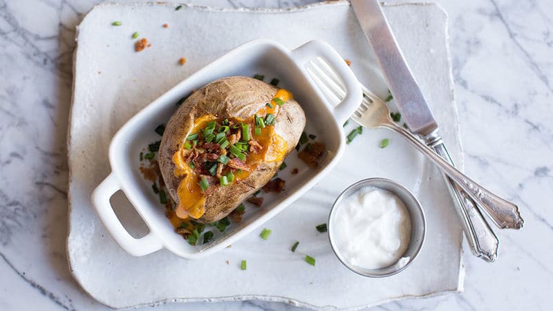 microwave loaded baked potato