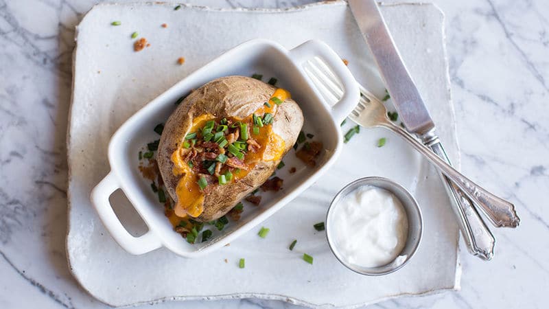 microwave loaded baked potato